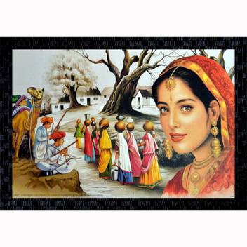 Indian Art Paintings A Beautiful North Indian Village Girl