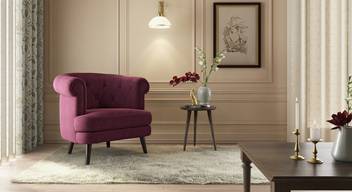 Urban Ladder Bardot Lounge Chair Colour Wine Red Engineered