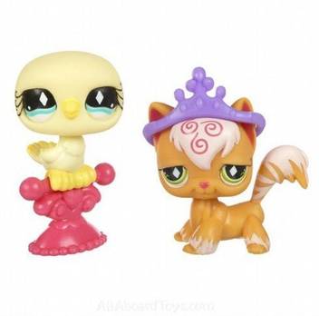Littlest Pet Shop Pet Pairs Orange Cat Yellow Dove Pet Pairs