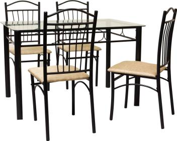 Furniturekraft Rome Glass 4 Seater Dining Set Price In India Buy Furniturekraft Rome Glass 4 Seater Dining Set Online At Flipkart Com