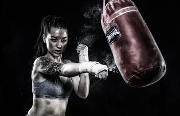 Akhuratha Poster Sports Boxing Woman Tattoo Brunette Ponytail Hd