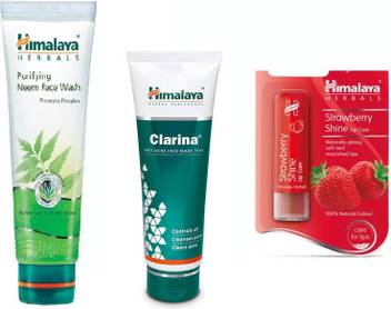 Himalaya Purifying Neem Face Wash Strawberry Shine Lip Care Anti Acne Clarina Face Mask Price In India Buy Himalaya Purifying Neem Face Wash Strawberry Shine Lip Care Anti Acne Clarina Face