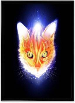 Abstract Cat Matte Poster 12x18 Inches Matte Print Hd Bright Art