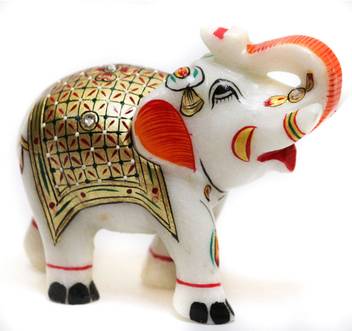 Di Kraft Beautifully Hand Crafted Marble Elephant Statue Idol With