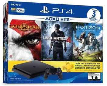 Sony Ps4 Slim Console 500 Gb With Uncharted 4 God Of War Horizon Zero Dawn Price In India Buy Sony Ps4 Slim Console 500 Gb With Uncharted 4 God Of War
