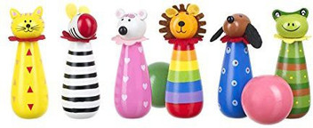 wooden animal skittles