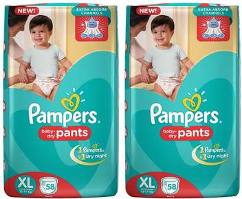 Pampers Baby Dry Pants Size Xl 58 Pcs Pack Set Of 2 Packs For