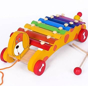 Alician Musical Instrument Toy Wooden Rainbow Xylophone With A