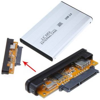 Alexvyan Silver External Portable Sata Casing Hard Disk Case Usb 2 0 2 5 Inch External Hard Drive