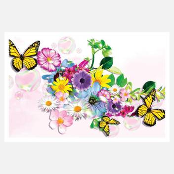 Crazyink Animated Flower N Butterfly Wall Poster 12 18 Inch