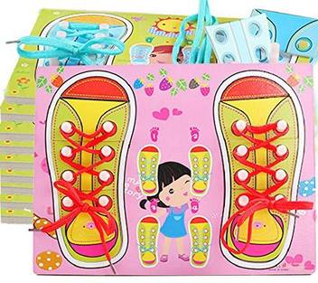 Danni Montessori Teaching Aids Wooden Toy Puzzles How To Lace Up