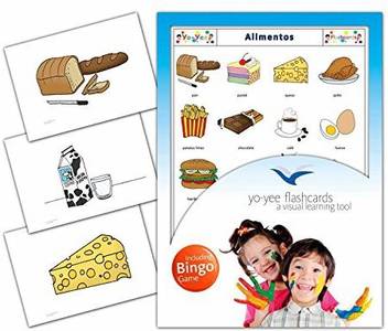 Yo Yee Flashcards Food In Spanish Language Flash Cards With Matching Bingo Game For Toddlers Kids Children And Adults Size 4 13 5 83 In Price In India Buy Yo