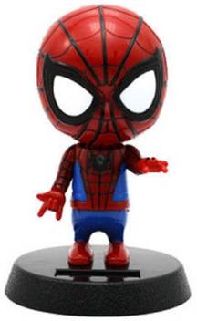 Toy Mela Spiderman Solar Powered Bobble Head Action Figure With Stand Cartoon Characters Pokemon Marvel Avengers Car Dashboard Statue Accessory Spiderman Solar Powered Bobble Head Action Figure With Stand Cartoon Characters