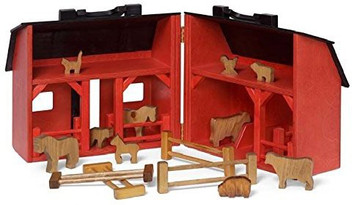 barn with farm animals toy