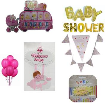 Shreeji Decoration Premium Quality Baby Shower Kit For Girl Price