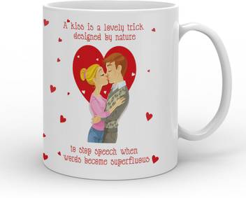 Indigifts Decorative Gifts Kissing Couple With Hearts Ceramic Coffee Mug Price In India Buy Indigifts Decorative Gifts Kissing Couple With Hearts Ceramic Coffee Mug Online At Flipkart Com