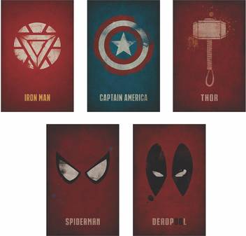 Marvel Superheroes Logo Set Of 5 8 Inches X 12 Inches 300 Gsm High Quality Paper Print Poster Photographic Paper Comics Posters In India Buy Art Film Design Movie