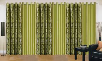 Ville Style 275 Cm 9 Ft Polyester Long Door Curtain Pack Of 6