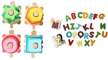 Monkeyjack Educational Wooden Alphabet Cards Animal Letters Puzzle And Geometric Shape Sorter Stacker Shape And Color Recognition Toy For T Price In India Buy Monkeyjack Educational Wooden Alphabet Cards Animal Letters