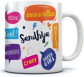 Ramposh Sandhya Name Printed Ceramic Coffee 350 Ml Best Gift For Birthaday Ceramic Mug Price In India Buy Ramposh Sandhya Name Printed Ceramic Coffee 350 Ml Best Gift For