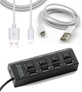 Finearts 3in1 Combo Of 4 Port Usb 2 0 High Speed Led Usb Hub Sharing With Separate