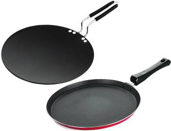 Super Fine Non Stick Plus Cookware Induction Base Roti Tawa And Dosa Tawa Set 225mm Black With Red Bottom Design Tawa Tawa 22 Cm Diameter Price In India Buy Super Fine