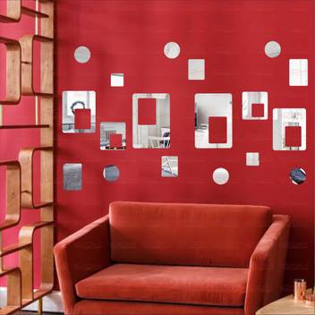 Look Decor Extra Large Square And Dots Pack Of 18 Acrylic Sticker
