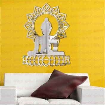 Look Decor Extra Large Lotus Buddha Silver Code7 Acrylic Sticker