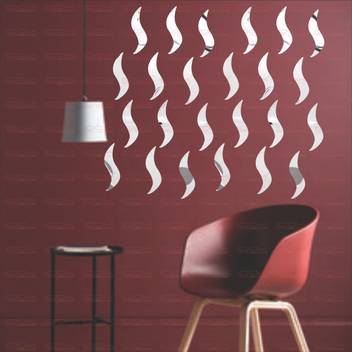 Look Decor Extra Large Flames Silver Pack Of 24 Acrylic Sticker