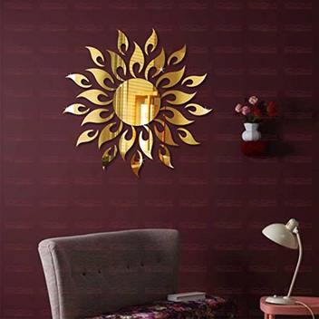 Look Decor 80 Cm Sun Flame Golden Pack Of 25 Code 5 Acrylic Sticker 3d Acrylic