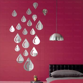 Look Decor Extra Large Drop Silver Pack Of 19 Acrylic Sticker 3d