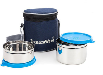 signoraware kids lunch box small with bag