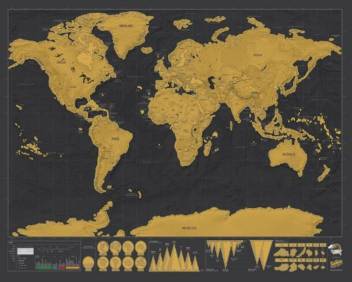 Club Lane New Deluxe Travel Edition Scratch Off World Map Poster