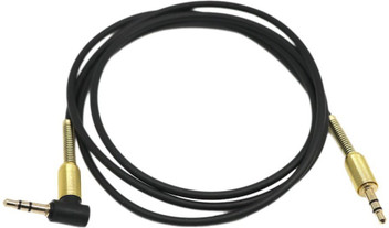 3.5mm Male to M Aux Cable Cord L-Shaped Right Angle Car Audio Headphone Jack Blk