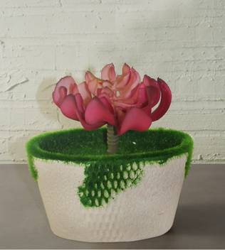 Tied Ribbons Artificial Flower Pot For Decoration Artificial Plant