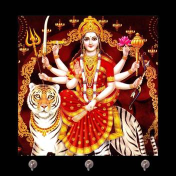 Giftsmate Shri Mata Vaishno Devi Maa Durga Printed Key Holder Classic Keychain Hanger Wall Decor Home Navratras Diwali Durga Puja Gifts Wood Key Holder Price In India Buy Giftsmate Shri Mata