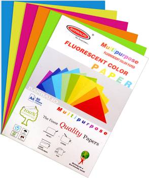 Flipkart Com Bambalio Fluorescent Colour Paper Pack Of 200 Sheets Smooth Finish 80 Gsm A4 Size Mix Color Photo Copy Copier Printing Art Craft Coloured Paper Coloured Paper