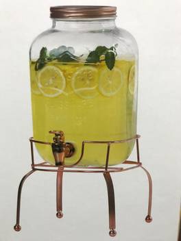Ezra Table Top Beverage Dispenser 5 Liter With Gold Stand 1 Pcs Drink Ware Sets Water Juice Kitchen Oil Dispenser 5000 Ml Glass Oil Container Price In India
