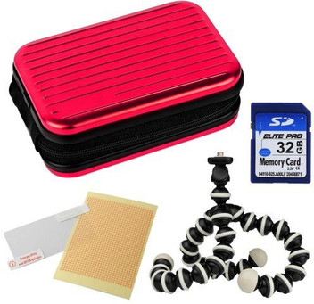 Purple VanGoddy Pascal Mettalic Metal Case for Panasonic Lumix DMC FT30 Digital Cameras and Screen Protector