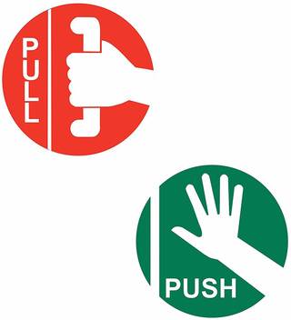 Wallpaper Asmi Collections Medium Self Adhesive Push And Pull Sign Sticker For Android