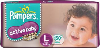 Pampers Active Baby Diapers Large L Buy 50 Pampers Cotton