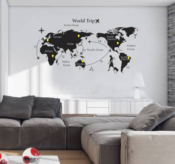 Walkart Extra Large Wallstickers 9674 World Trip With World Map