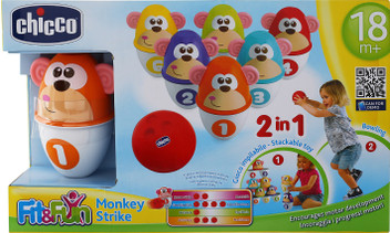 chicco monkey strike bowling set