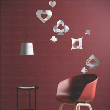 Look Decor Extra Large Casino Silver Pack Of 8 Acrylic Sticker