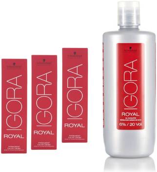 Schwarzkopf Igora Royal Permanent Color Creme 7 57 Medium Blonde Gold Copper 3 Tube 60ml Igora Oil Developer 1000 Ml Price In India Buy Schwarzkopf Igora Royal Permanent Color Creme 7 57 Medium