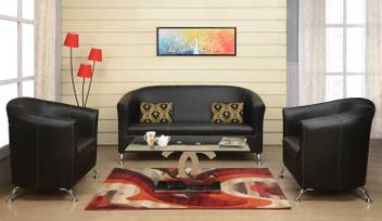 Nilkamal Gilbert Leather 3 1 1 Black Sofa Set Price In India