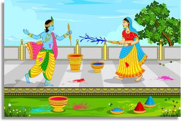 Animated Radhe Krishna playing Holi Paper Print - Religious posters in  India - Buy art, film, design, movie, music, nature and educational  paintings/wallpapers at Flipkart.com