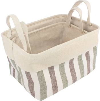 Homestorie Pack Of 2 Foldable Bold Stripes Storage Basket Price In