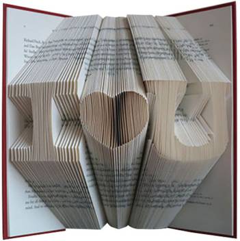 Boston Creative Company Folded Book Art Love Pattern Wedding
