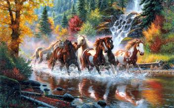 HD View Horses Modern Creative Decoration Paintings Wall Art Picture Modern  Home Decor Living Room or